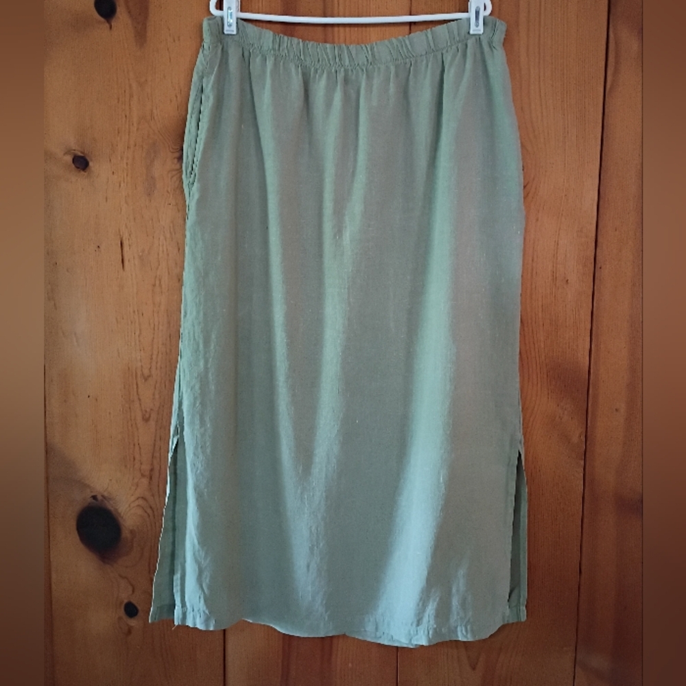 Vintage Kim Rogers Sport 100% Linen Maxi Skirt